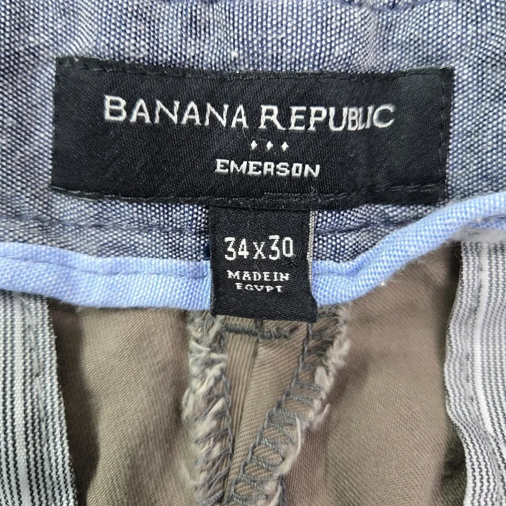 Banana Republic Men Pants 34X30 Khaki Chino Twill Emerson Button 28